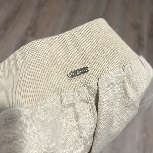 Kalvin Klein Linen Cotton Cream Pants Elastic Waistband - Picture 5 of 5